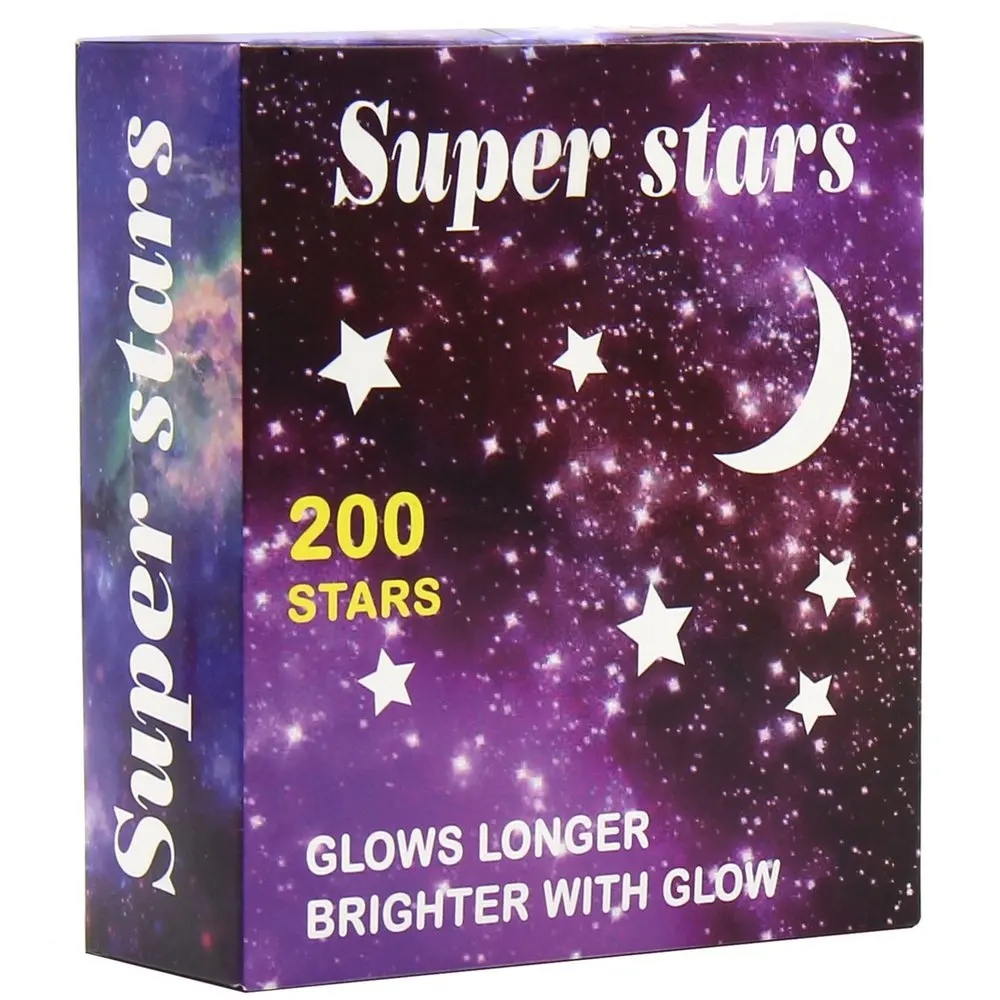 LoveCCD 201pcs/bag Glow in the Dark Toys Luminous Moon Star Stickers Fluorescent Painting Toy PVC Stickers for Room J08#20
