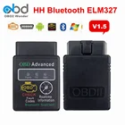 Расширенный HH OBD ELM327 V1.5 Интерфейс ELM 327 мини Bluetooth Android Windows Torque оборудование 1,5 OBD II диагностический сканер инструмент