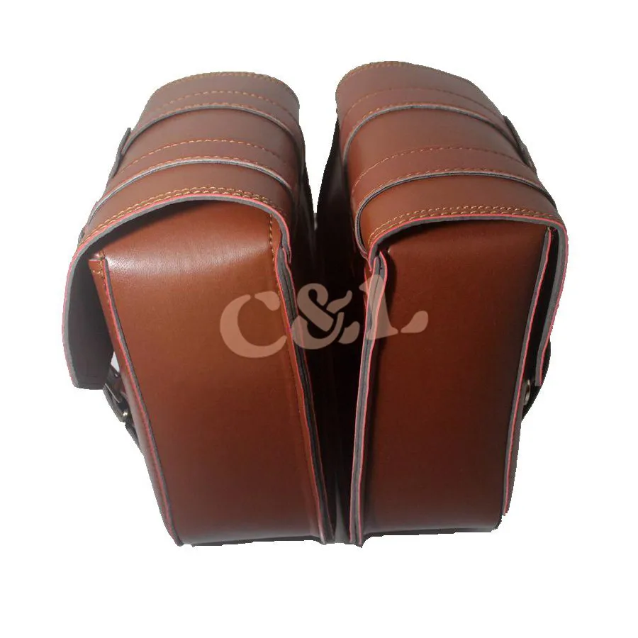 1 пара коричневых седельных сумок для мотоциклов Сумки из искусственной кожи ПВХ