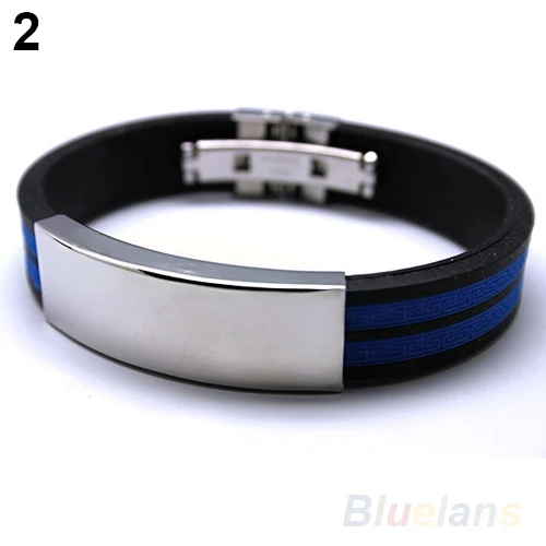 Мужские четыре цвета s браслет из нержавеющей стали резиновый браслеты черный