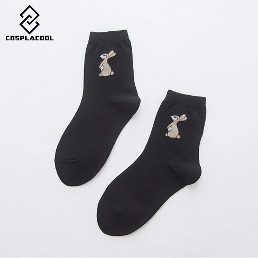 Новые носки [COSPLACOOL] женские хлопковые с милым мультяшным Кроликом осенне зимние