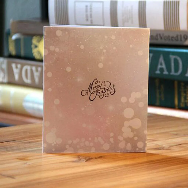 Merry Christmas Tree 3D Stereo Greeting Card Paper Carving Creative Blessing Small Handmade Envelope Gift | Канцтовары для офиса и