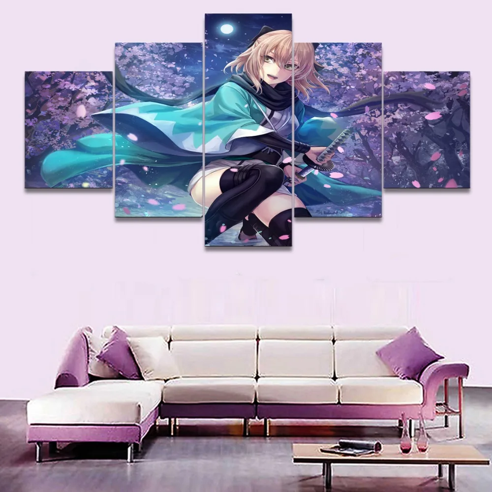 Картина на холсте украшение стену 5 шт. аниме Fate Grand Order Sakura Saber плакат для дома