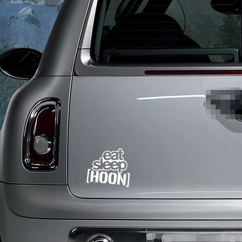 QYPF 15 см * 13 4 модные виниловые наклейки на окна автомобиля EAT SLEEP HOON наклейка черный