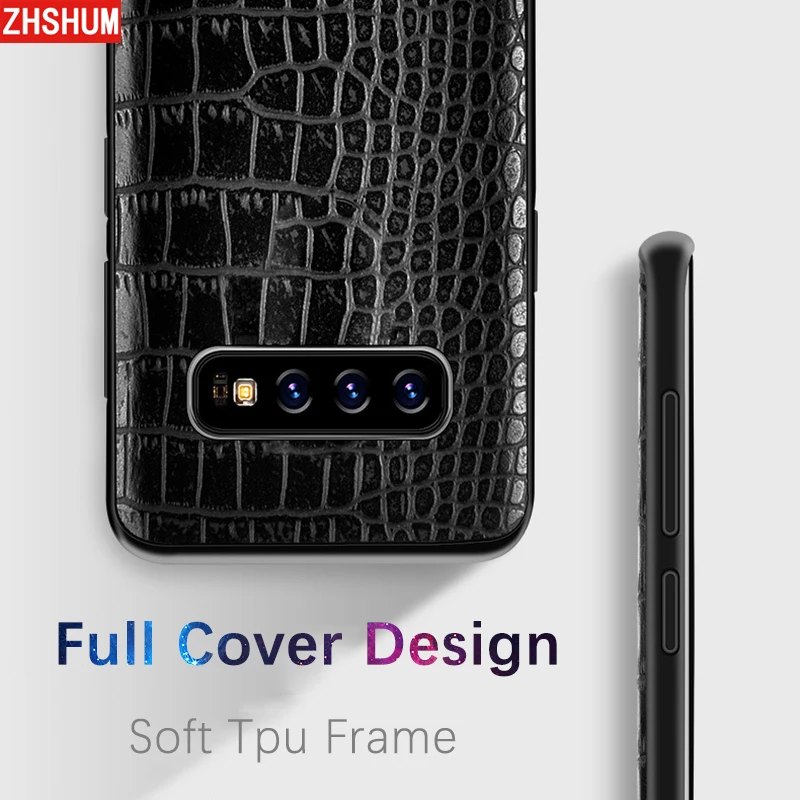 Luxury PU Leather Case For Samsung Galaxy S10 S10e Plus S9 Crocodile Pattern Soft Back Cover for Note 9 8 S8 plus+ S |