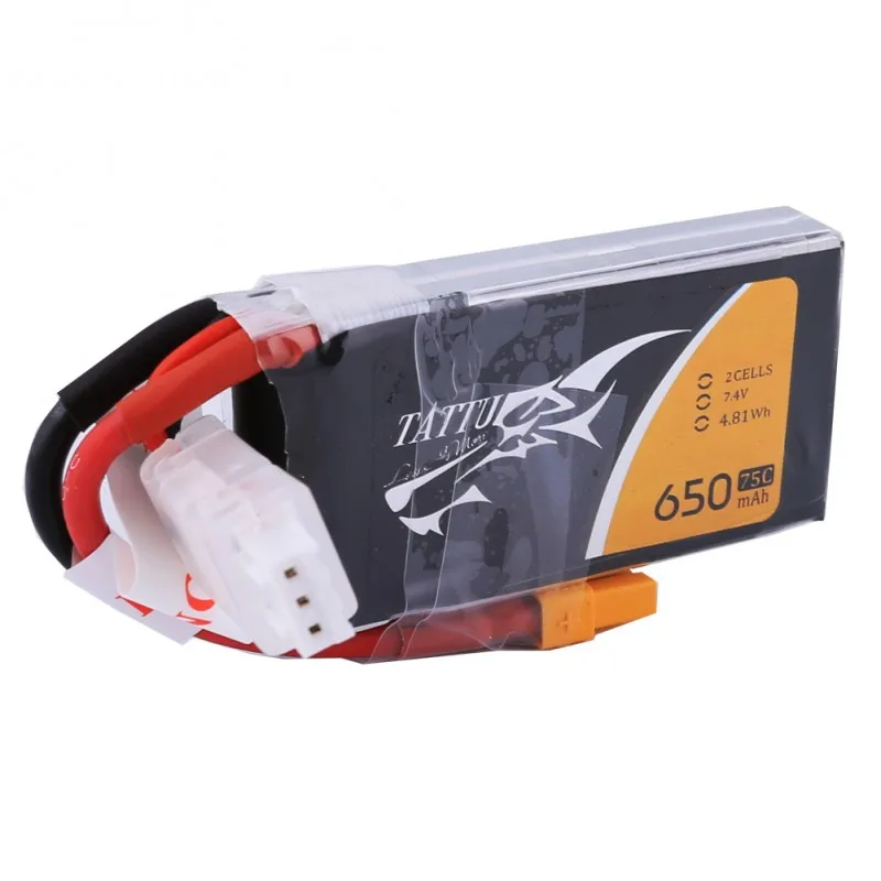 Литий-полимерный аккумулятор tattu 7 4 В 650 мА/ч Lipo 2S 75C Радиоуправляемый XT30