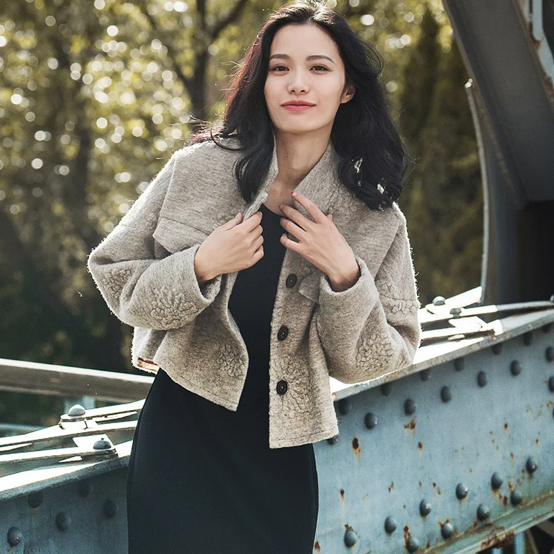 VERRAGEE бренд 2017 новое зимнее пальто женское однобортное короткое пальто|woolen coat|brand