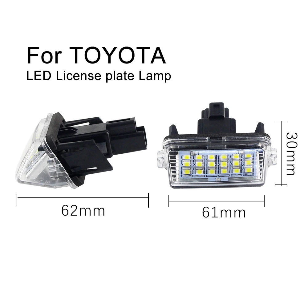 2X Светодиодный светильник номерного знака Canbus без ошибок 12 В для Toyota corolla camry yaris