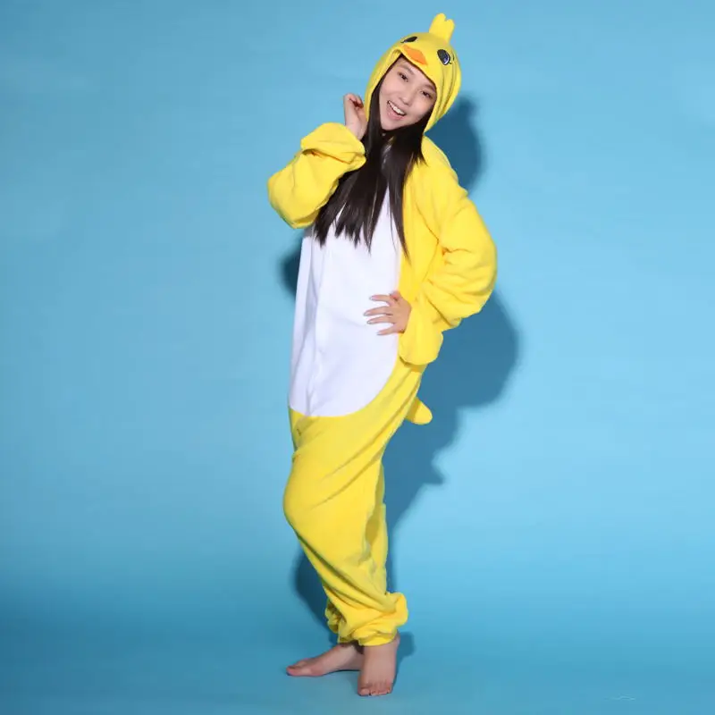 Новинка для взрослых унисекс животное маленькая Желтая курица петух Cos Onesie