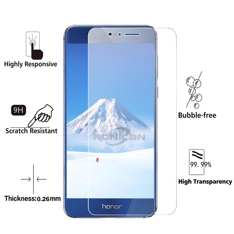 Закаленное стекло для Huawei Honor 8 8X Lite 8C 2 шт.|Защитные стёкла и плёнки телефонов| |