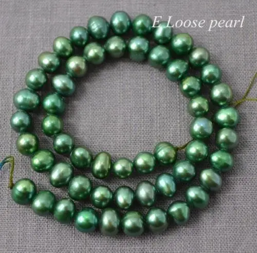 wholesale Round Potato pearl Freshwater Pearl Green Loose Beads 6.5-7.0mm 55pcs | Украшения и аксессуары