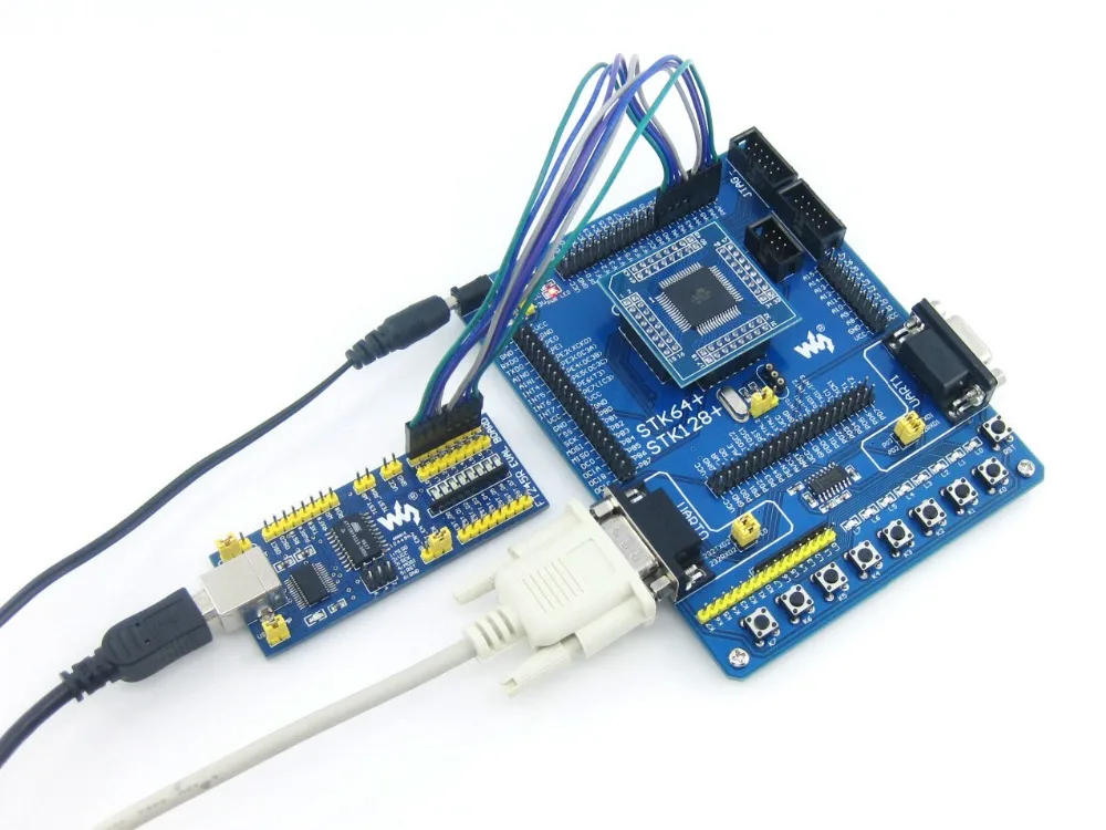 AVR ATmega128 ATmega128A ATMEL Development Board Kit + 2pcs ATmega128A-AU Core = Waveshare STK128+ Premium | Компьютеры и офис