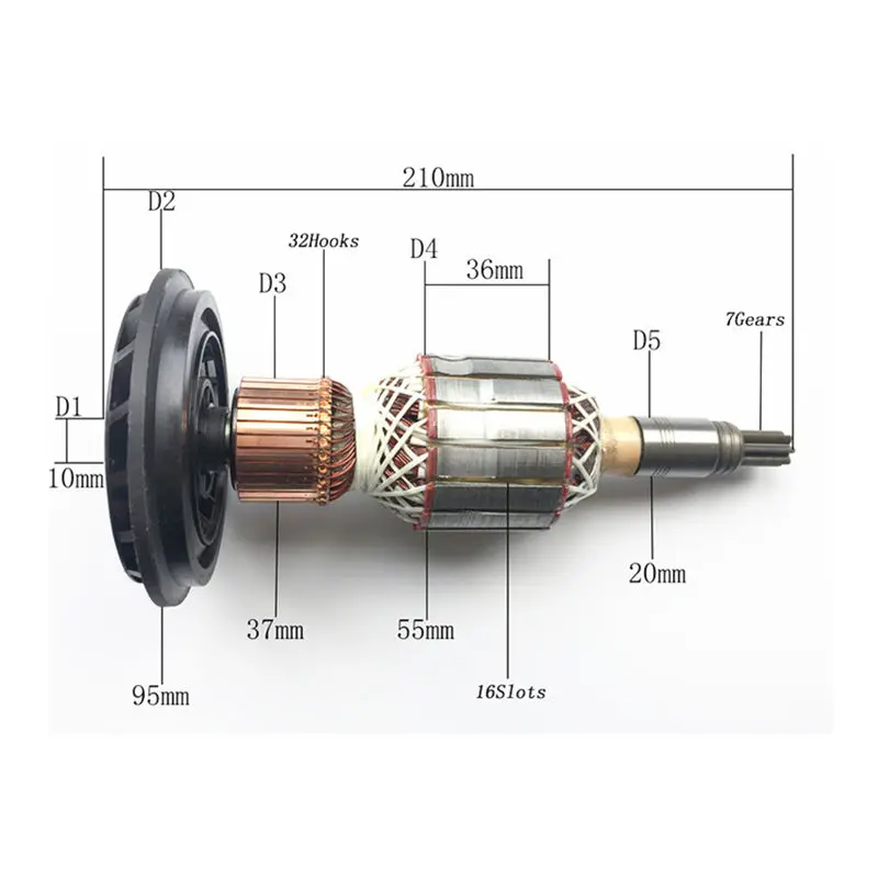 AC220 240V Замена ротора двигателя для BOSCH GSH10C GBH10DC якорь|Аксессуары