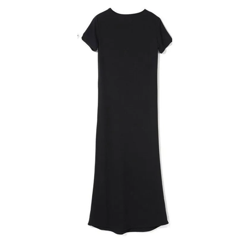 Женское длинное платье макси из 2017 хлопка цельное с коротким рукавом модель 100% XL