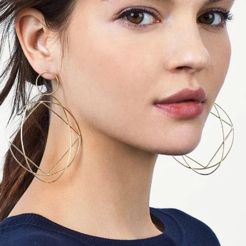 Женские серьги подвески из цинкового сплава золотистого цвета|Серьги-подвески| |