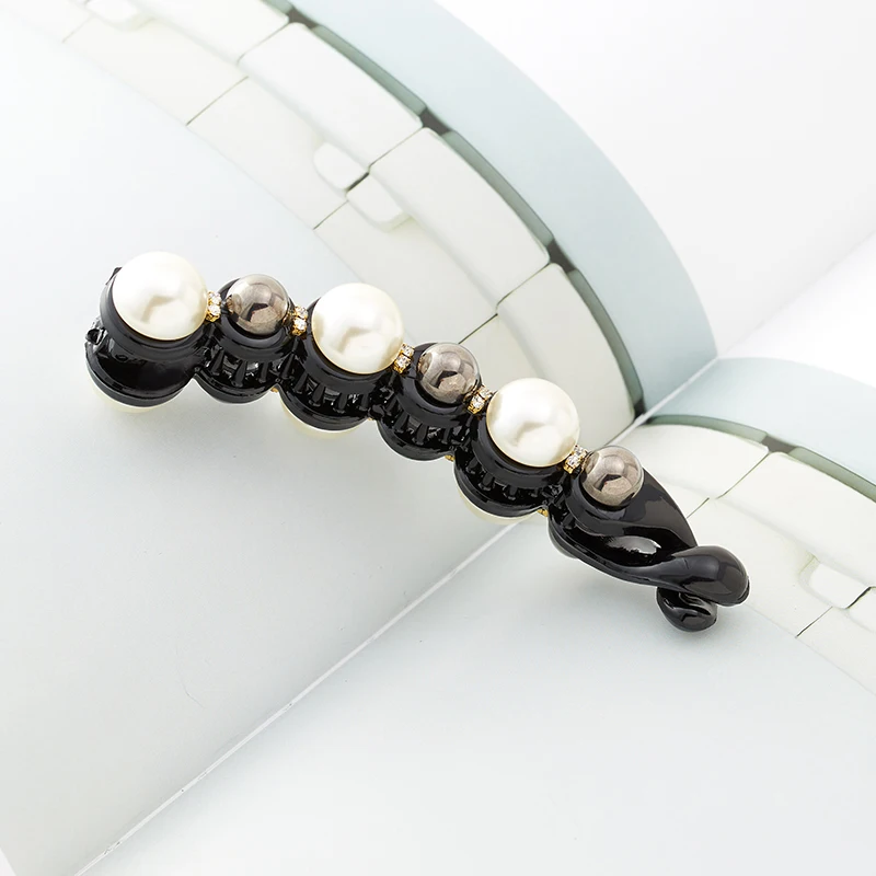 CHIMERA Pearls Hairpins Banana Hair Clips Fashion Jewelry Vintage Headwear Women Hairgrips Ponytail Barrette Clamp Pin Accessory | Украшения