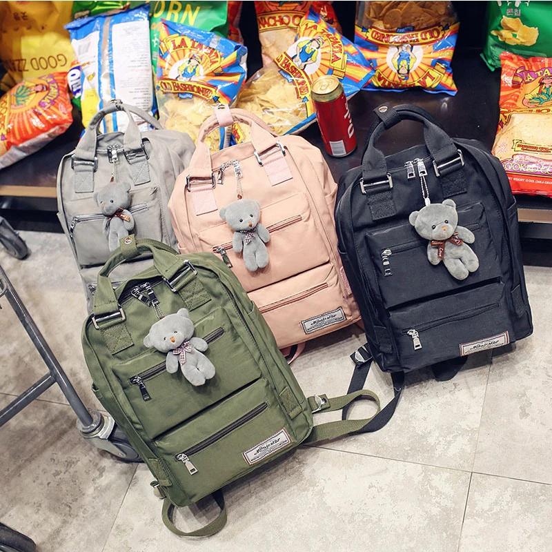 Рюкзак женский Колледж стиль однотонный водонепроницаемый из нейлона, милые школьные сумки для подростков девочек, высокое качество, путешествия, Мочила 2020 года.