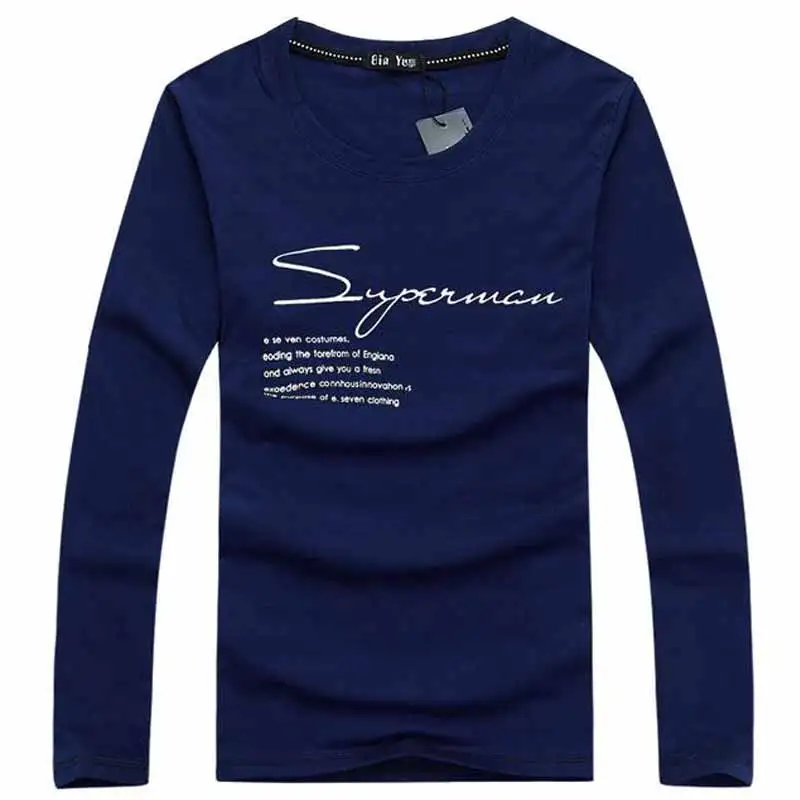 HEE GRAND/мужские модные футболки с длинным рукавом и О образным вырезом из чистого