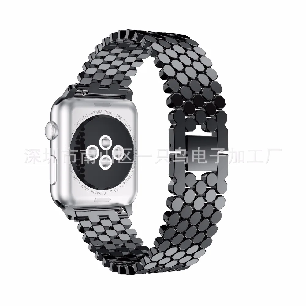 2018 для Apple Watch рыбья чешуя металл из нержавеющей стали iwatch браслет Sport 38 мм 42 серии 2