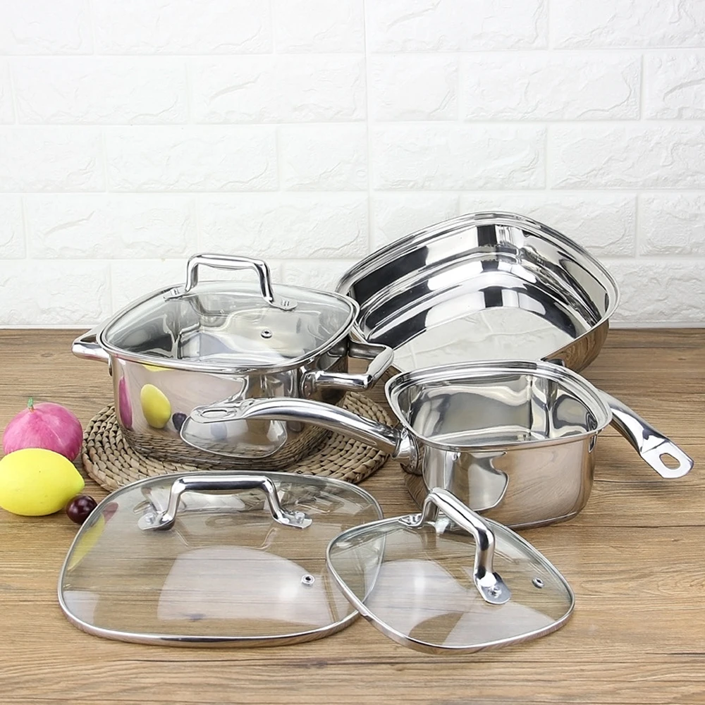 Набор посуды суповые кастрюли из нержавеющей стали для молока сковорода набор