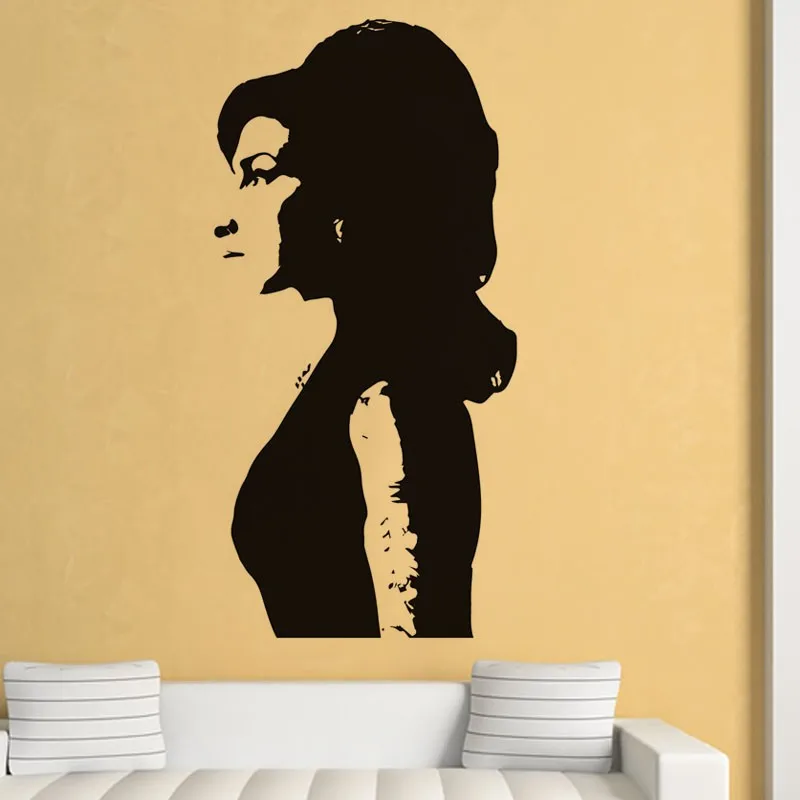 

United Kingdom Beautiful Woman Wall Sticker Art Iconic Home Decor PVC Black Silhouette Wall Mural For Living Room