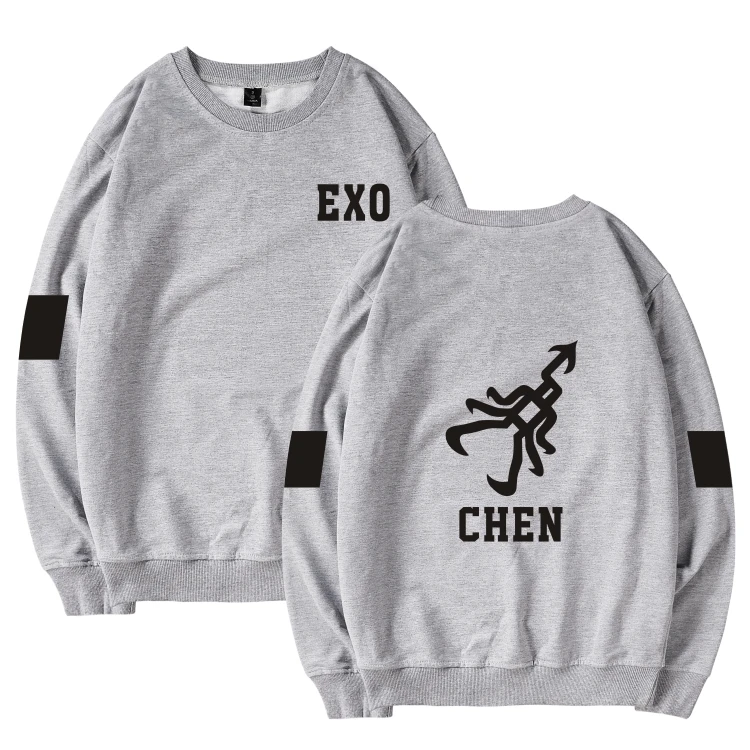 Женская толстовка с капюшоном Kpop EXO корейский Модный свитшот для фанатов Женский