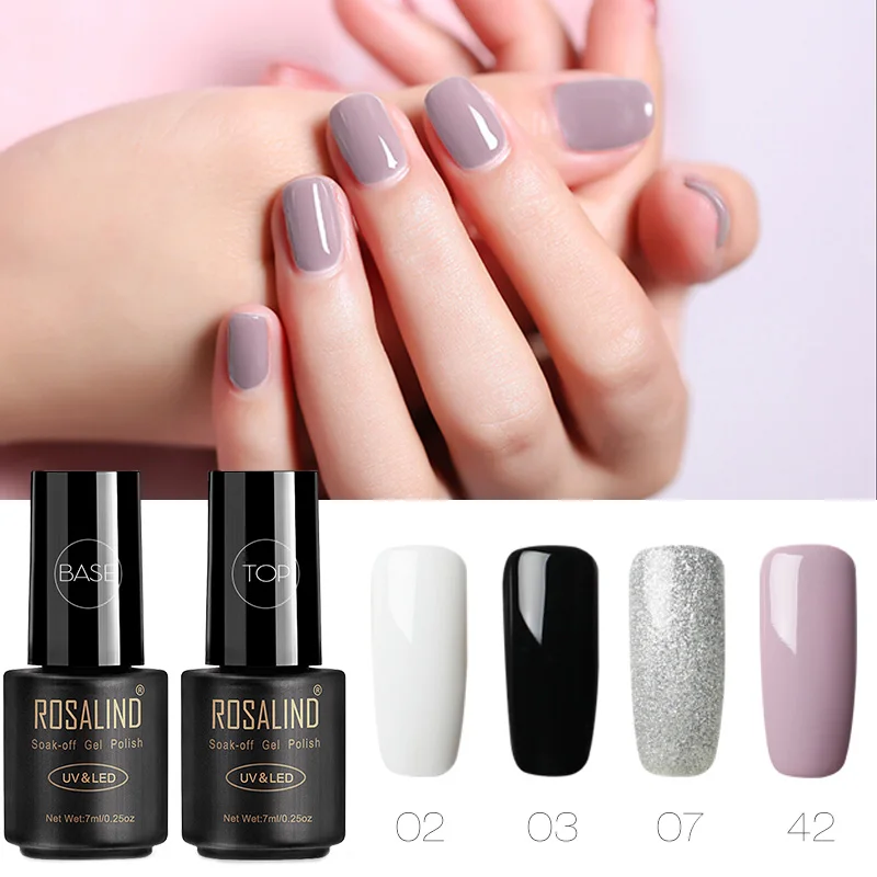 ROSALIND Гель лак для ногтей набор 7 мл Полупостоянный УФ лампа цвета замочить
