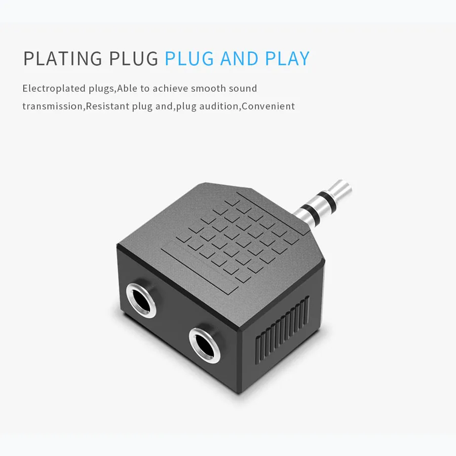 Аудиоадаптер с разъемом 3 5 мм 1 на 2 двойные наушники гарнитура Y образный