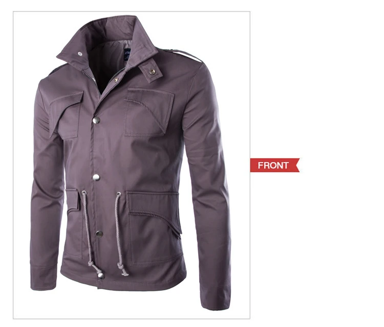 2015 Новые моды для мужчин случайно куртку slim fit мужская военная куртки пальто и