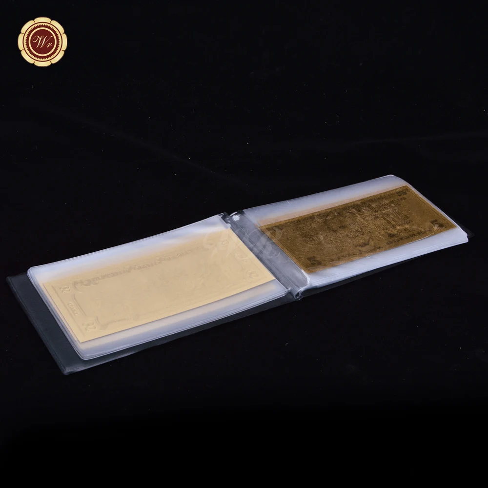 Альбом с золотыми банкнотами США 14 моделей полный комплект долларами 1 2 5 10 20 50 100