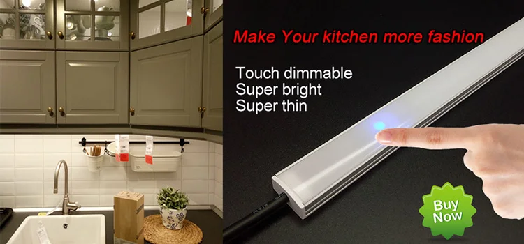 2pcs 7020 Dimmable Lamp 30cm 50cm Under Cabinet Strip Light Touch Switch Control Kitchen Led Bar Rigid Home DC 12V Wardrobe