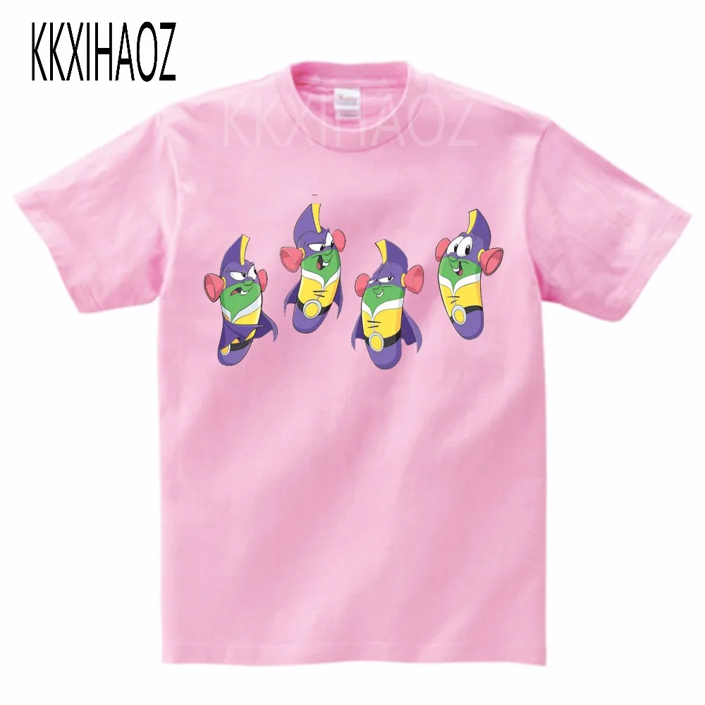 

VeggieTales Larry The Cucumber Short Sleeve T- Shirt 2019 Newest Boys and Girls summer Pure cotton Short sleeve Tshirt MJ