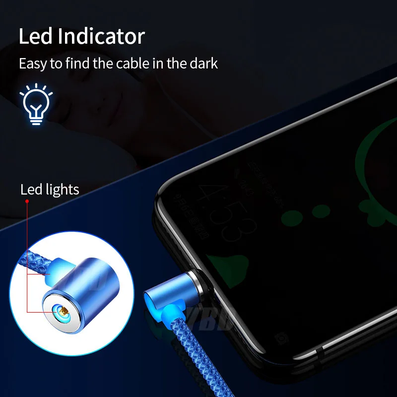 YBD 2 м 1 м l-тип Магнитный зарядный кабель Micro usb type C кабель для iPhone к USB шнур для iPhone Магнитный зарядный провод для iPhone X
