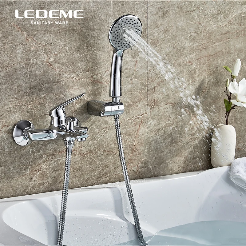 LEDEME смеситель для ванны набор душа латунный душ тела с 5-функциональной насадкой