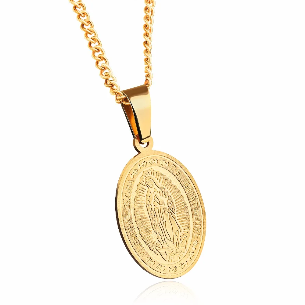 Наша Леди guadalupe святая подвеска ожерелье из нержавеющей стали ювелирные изделия