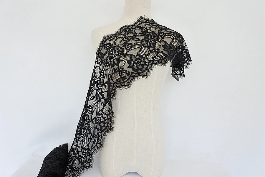 

3 шт./1 партия, кружевная Черная кружевная ткань, Ширина 24 см