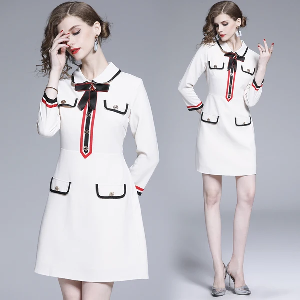 Женское платье трапециевидной формы SHTONGHUA дизайнерское в полоску с длинным