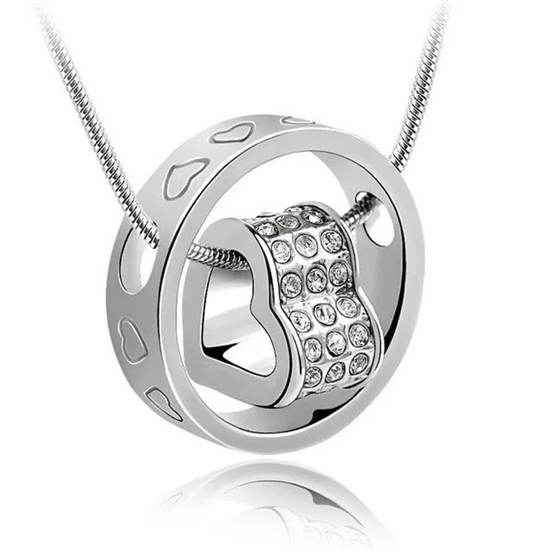 Магия ikery серебряный цвет горный хрусталь кристалл дизайн сердце серьги ожерелья