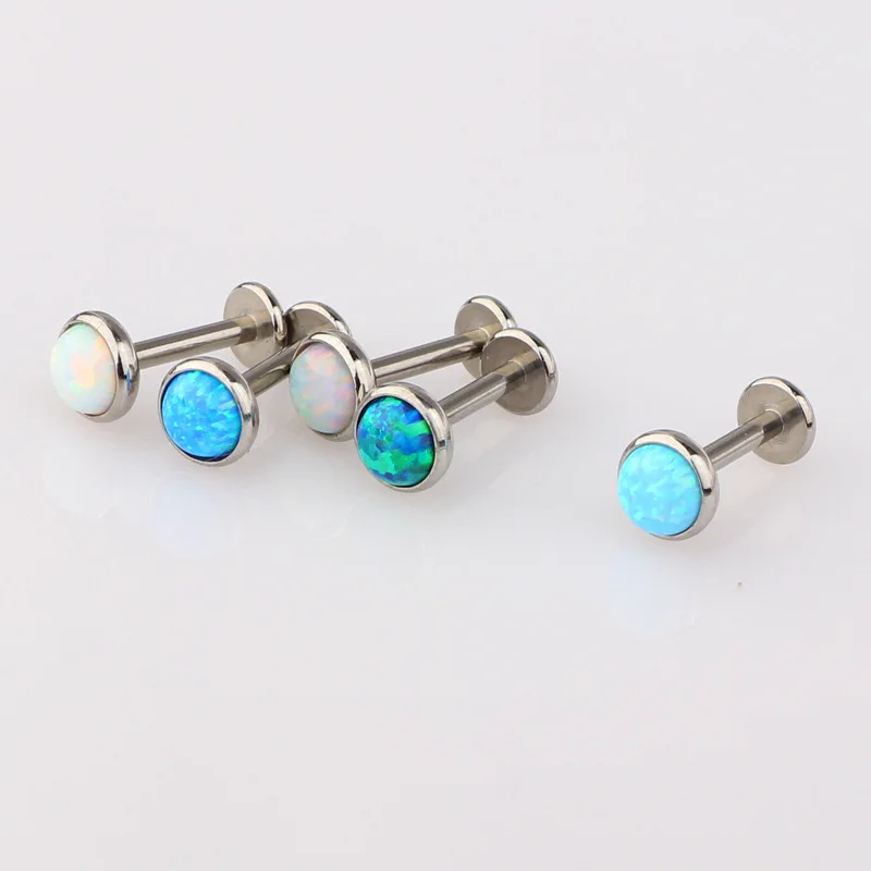 1 шт. модные титановые опаловые кольца для губ внутренние нитки носовые шпильки