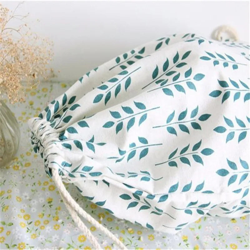Пшеничное ухо Drawstring хозяйственная сумка женский зеленый холщовый рюкзак для