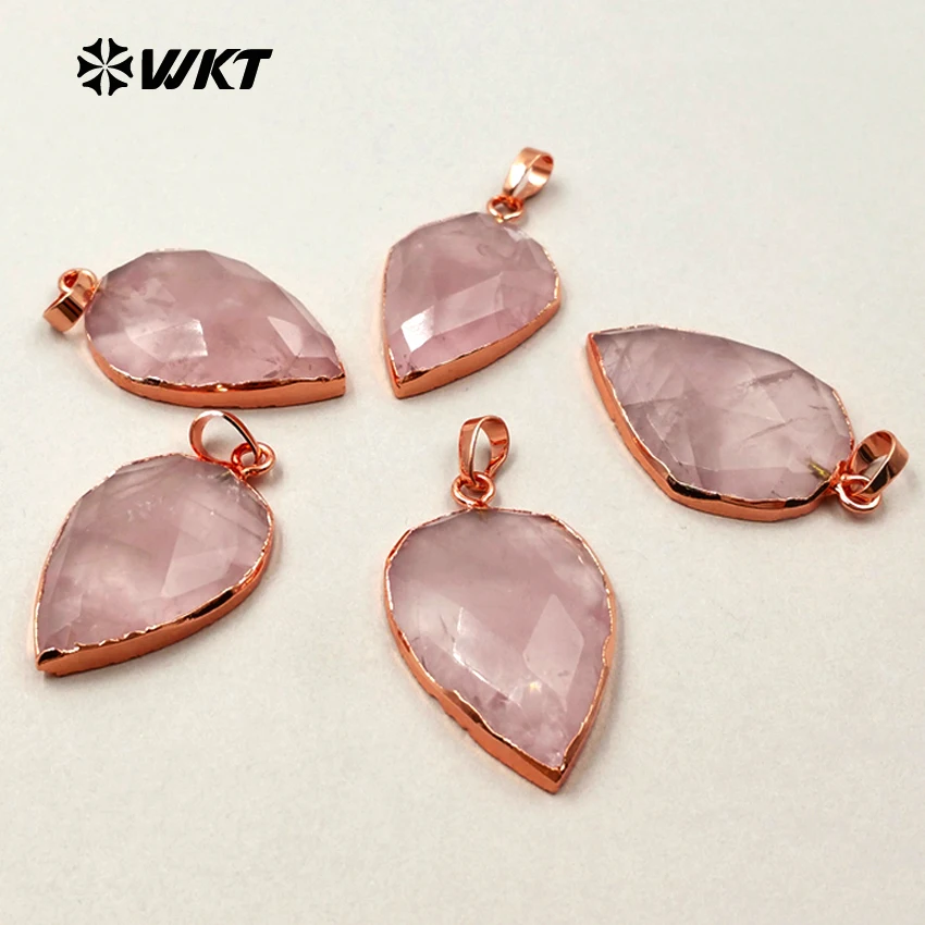 WT-P1297 WKT тепло рекомендую Натуральный светло-розовый камень в геометрической