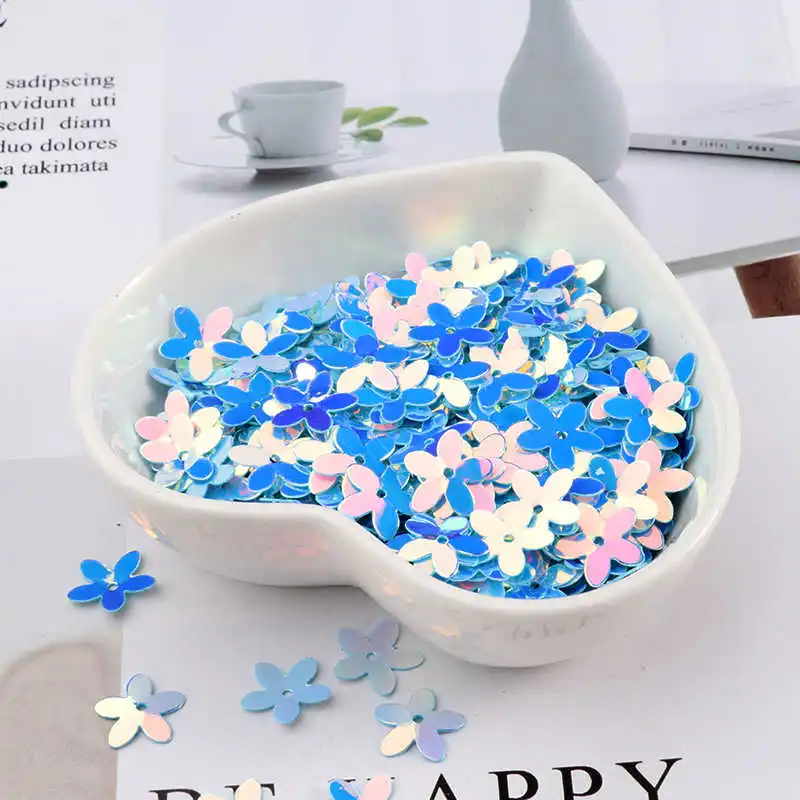 JG Light Blue Блестки матовый розовый цвет Lentejuela 10 мм чашка пять пальцев цветок тесьма с пайетками для шитья свадебные ремесла Женская одежда аксессуар - Цвет: JG Light Blue