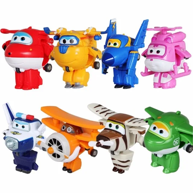 2016 4 шт./компл. супер игрушки с крыльями мини-модели самолетов Трансформация Робот