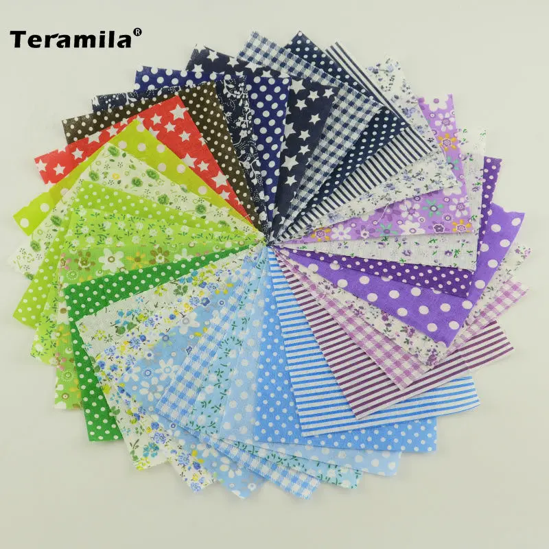 Случайный цвет тонкая хлопковая ткань Лоскутная стеганая наклонная без повтора