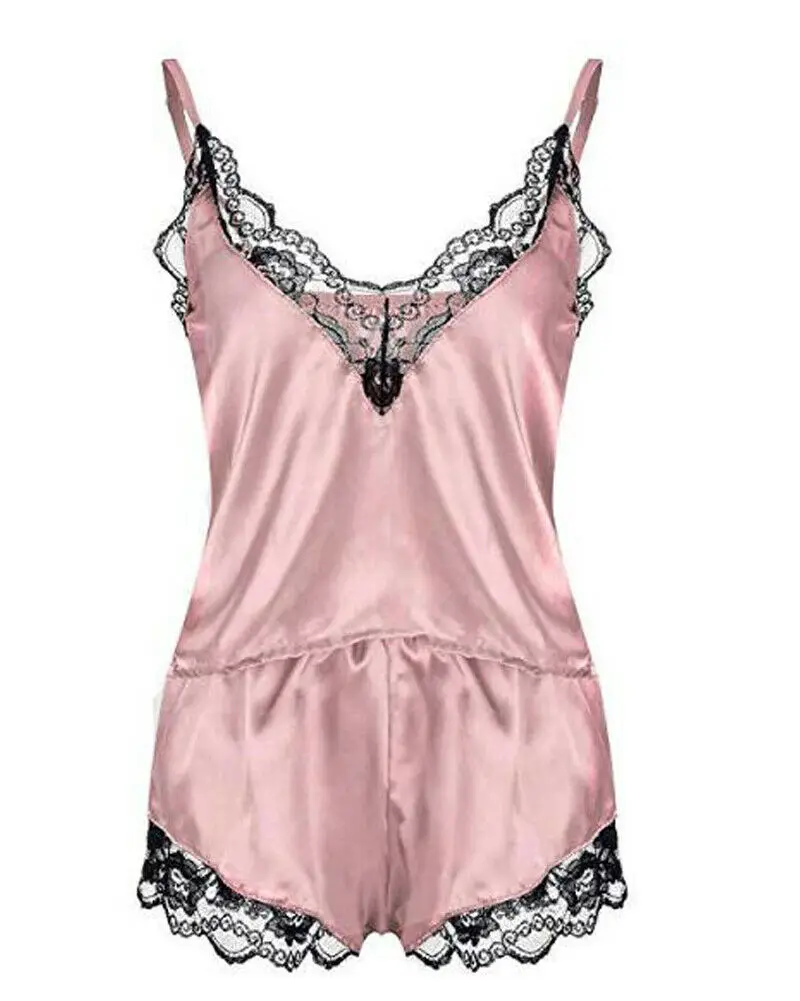 Женские шелковые атласные кружевные пижамные комплекты женское нижнее белье с v