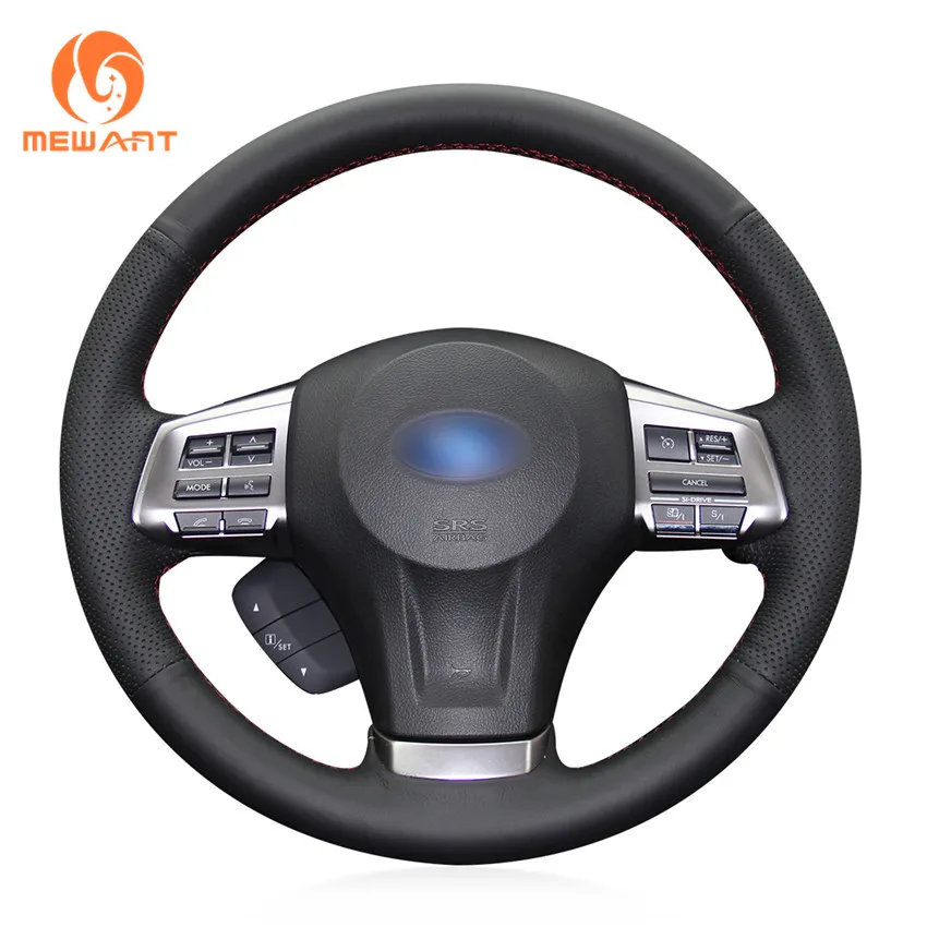 Black Artificial Leather Car Steering Wheel Cover for Subaru Forester 2013-2016 Legacy 2013-2014 Outback 2013-2014 XV 2013-2015