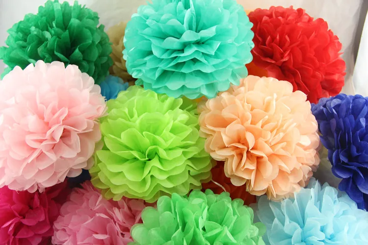 1 шт. синий 6 дюймовый 15cmTissue Бумага POM POMS цветок поцелуй мячи украшение дома