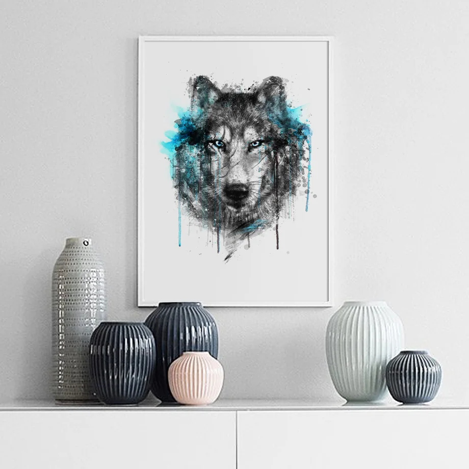 Абстрактные постеры и принты в скандинавском стиле с изображением тигра Льва