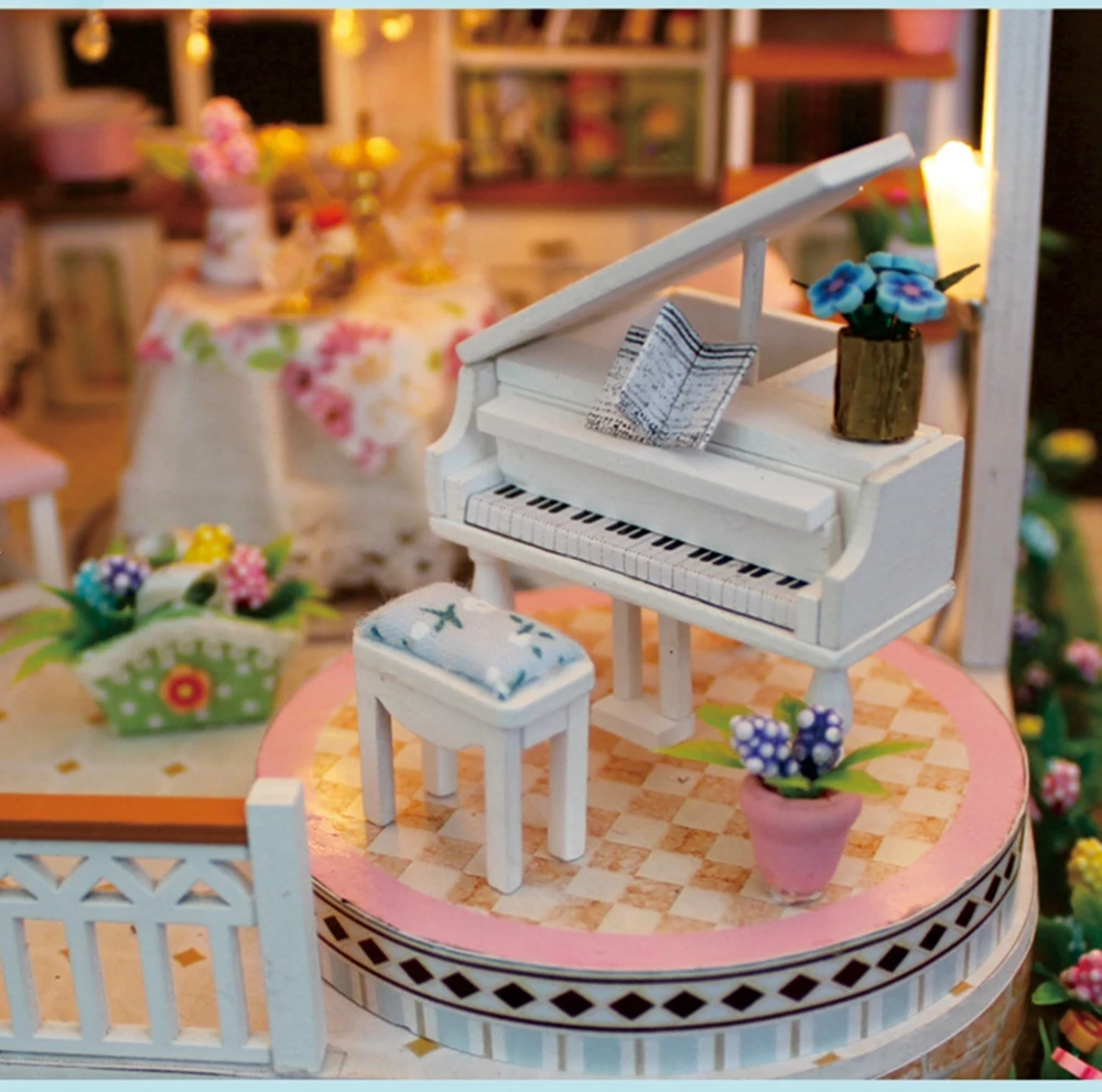 Большой размер Кукольный дом Каса де BONECA миниатюрная Diy игрушка-головоломка модель деревянная мебель игрушки подарки на день рождения сладкое слово кукольный домик