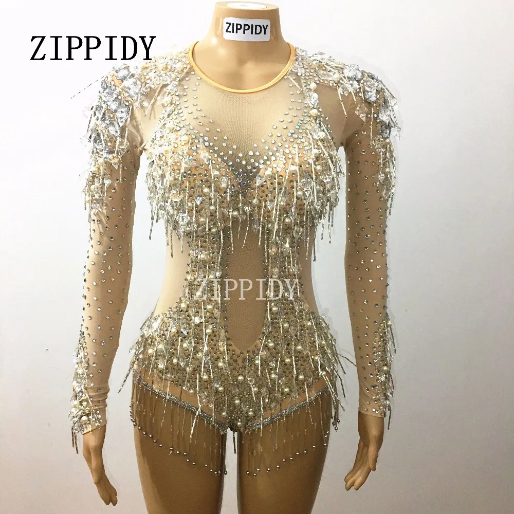 Сверкающие кристаллы кулон боди Обнаженная пюре стрейч наряд праздновать